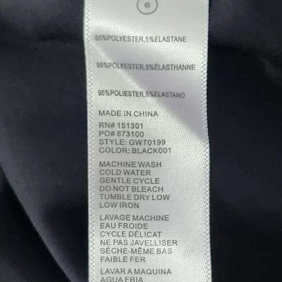 2/$50 Good American Black Satin Faux Wrap Long Sleeve Blouse Size 6 - Picture 6 of 8